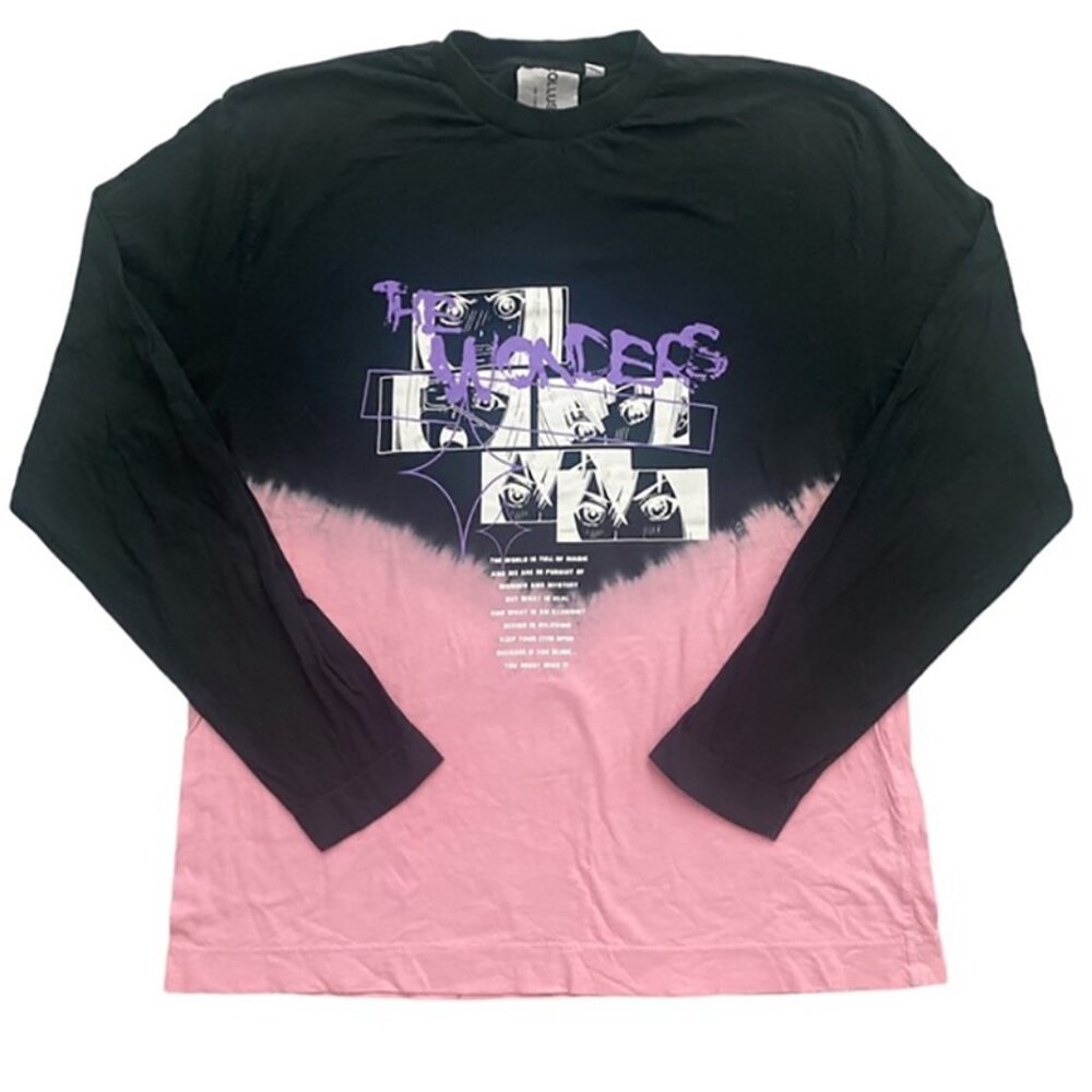 COLLION inchTHE WONDERSinch Pink Black Graphic T Shirt in XL
